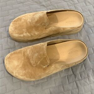 Vince Beige Suede Slip-On Loafers